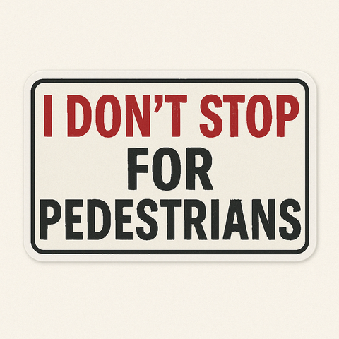 I Don’t Stop for Pedestrians - sticker